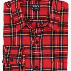 J. Crew Men's Red Plaid Flannel Shirt
